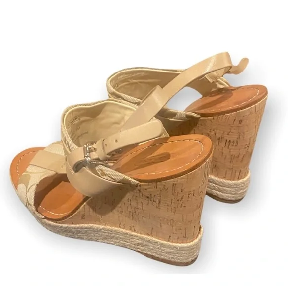Coach Beige Wedge Sandals - Picture 5 of 6